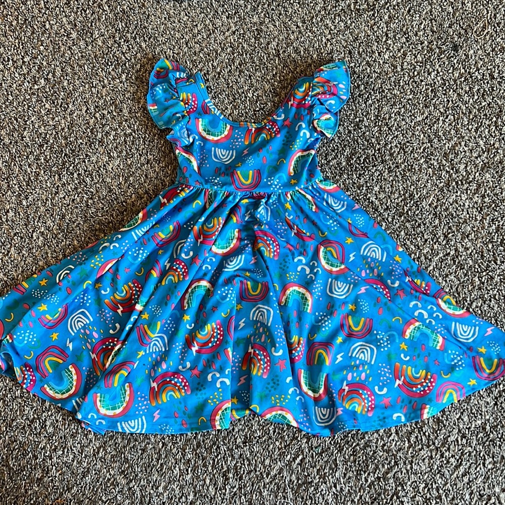Beautiful blue rainbow twirl dress